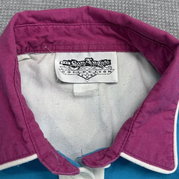 Vintage The San Angelo Collection 80s Western Shirt Mens 48 Multicolor Cotton - Picture 8 of 15